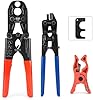 iCrimp Combo PEX Crimping Tool for 1/2 and 3/4-inch meets ASTM F1807 w/Copper Ring Removal Tool, PEX Cutter and Gauge …