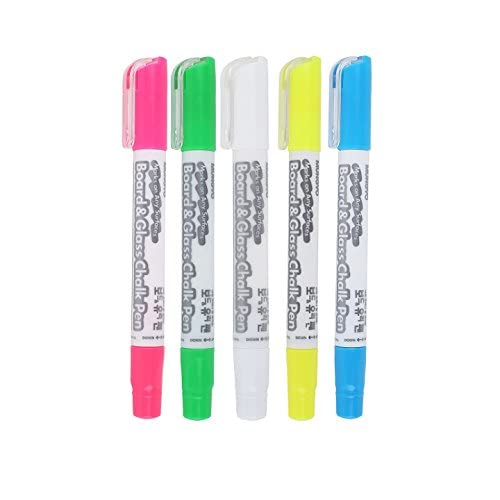 Mungyo Board & Glass Chalk Pen Marker set of 5 (green, yellow, pink, blue, white)