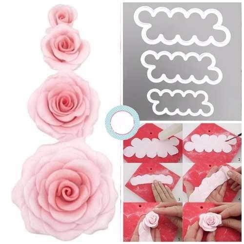 RKPM HOMES Easiest Rose Ever Cutter for Cake Decorating Set of 3 Cake Decorating