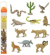 Safari Ltd. Desert TOOB - Figurines of Horned Lizard, Cactus, Road Runner, Scorpion, Rattlesnake,...