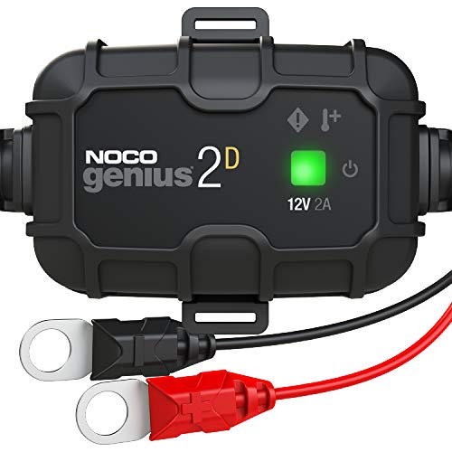 NOCO GENIUS2D, 2-Amp Direct-Mount Onboard Charger, 12V Battery Charger, Battery Maintainer, Trickle Charger, and Battery Desulfator with Temperature Compensation