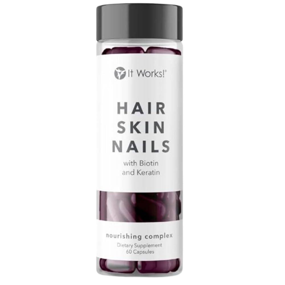 It Works! Hair Skin Nails - Beautifying Supplement with Keratin and Biotin - Nourishing Complex - Hair, Skin, and Nails Supplement - 60 Capsules Hair Nails and Skin Vitamins for Women and Men