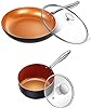 MICHELANGELO 3 Quart Saucepan + 10 Inch Frying Pan with Lid, Ultra Nonstick Coppper Sauce Pan with Lid, Ceramic Nonstick Saucepan and Frying Pan Small Sauce Pot, Copper Pot and Pan