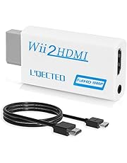 L&#39;QECTED Wii To HDMI Converter Adapter (1.5M HDMI Connection Cable Included) for Wii Dedicated HDMI Converter 480p/720p/1080p Convert Wii to 1080p with 3.5mm Audio to HDMI Connection Output to WII