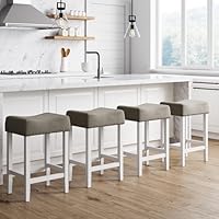  Nathan James 24 Inch Hylie Nailhead Wood Counter Bar Stool (Gray/White) 