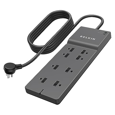 Belkin Power Strip Surge Protector with 8 Outlets and Heavy Duty Cord Cover