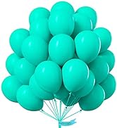 PartyWoo Teal Balloons, 100 pcs 10 Inch Teal Blue Balloons, Latex Balloons for Balloon Garland Ar...