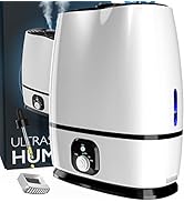 50-Hour Ultrasonic Cool Mist Humidifiers for Bedroom (6L) - Quiet, Filterless Humidifiers for Lar...