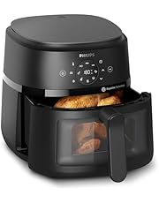 Philips 2000 Series Airfryer - 13 façons de cuisiner, technologie Rapid Air, jusqu&#39;à 90% de matières grasses en moins, fenêtre de cuisson, cuve de 6,2L, écran tactile, noir (NA230/00)