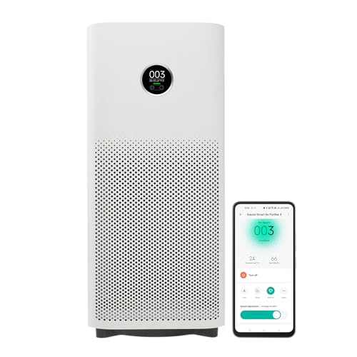 Xiaomi Smart Air Purifier 4, Best Purified Air Delivery Rate 387 m3/hr, True HEPA, traps 99.99% Virus, High coverage: 516 Sq Ft, Fast Purification in 7 Mins, RoHS & Allergy Care Certified, Alexa&GA