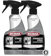 Weiman Stainless Steel Cleaner and Polish - 12 Ounce (2 Pack) - Removes Fingerprints, Residue, Wa...