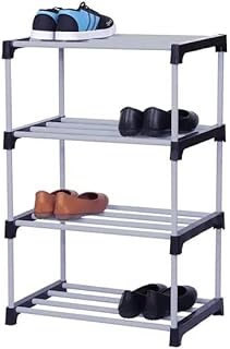 CHALIA&SONS 4 Tier Shoe Rack with Shelf, Folding Shoe Rack for Bedroom, Living Room,Entryway, White,shoe rack,footwear sta...