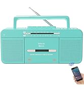 WISCENT Retro Cassette Player AM/FM Radio, Portable Tape Player Recorder with Bluetooth, Build Mi...