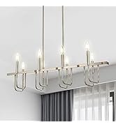 Rectangular Dining Room Light Fixtures Over Table, Modern Linear Chandeliers for Dining Room, 8 L...