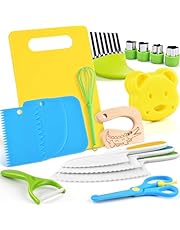 Kit Couteau sécurité de Cuisine pour Enfants - 17 Pièces Couteau Montessori Enfants pour couper et cuire des fruits ou légumes | Couteau Enfant qui ne Coupe pas, Couteaux enfants à partir de 2 ans