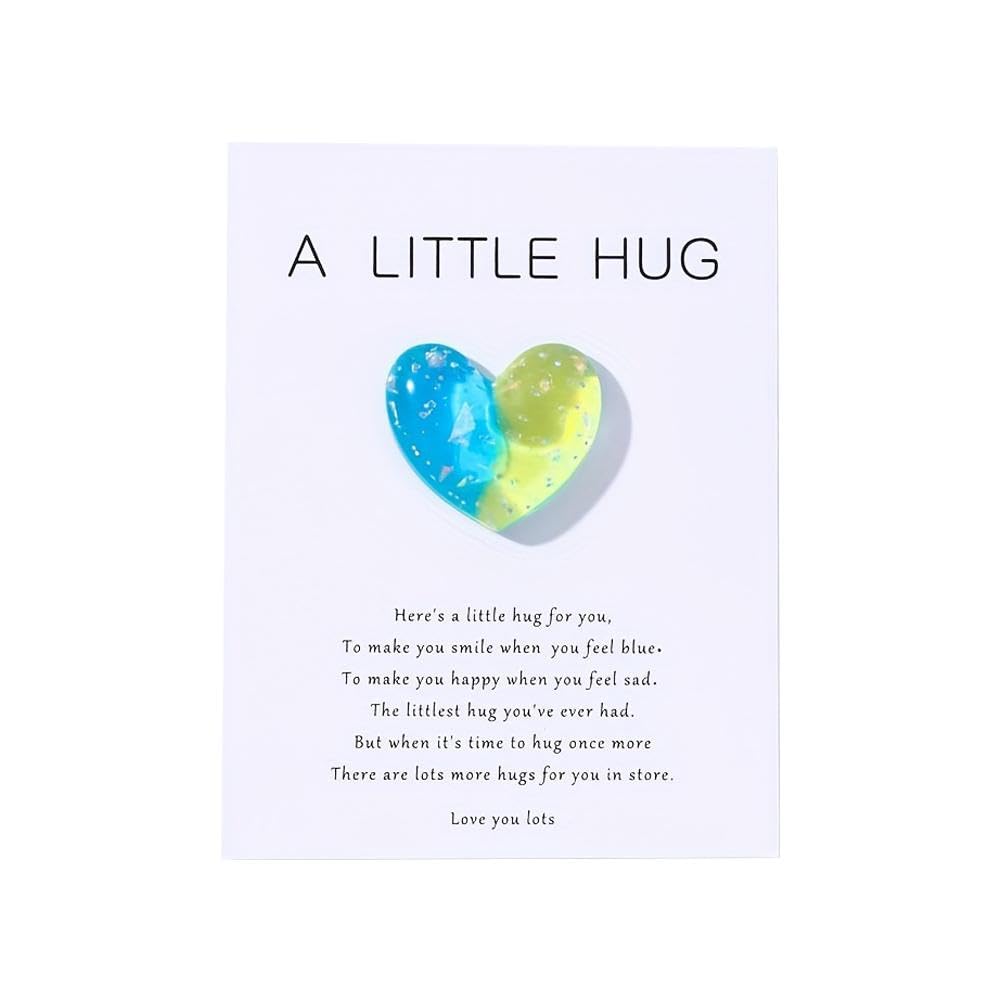 GenericPocket Hug Token Gifts Pocket Hug Cards Inspirational Gifts for Women Daughter Granddaughter Boy Son Grandson Children's Day Christmas Birthday Gift (blue+green), 1pcs