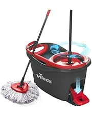 Vileda Turbo 3en1 - Kit Complet Lavage Sol, Manche télescopique 85-123 cm, Balai à système Rotatif avec Seau à pédale, Nouvelle génération de Pad Microfibres 3en1, système de Nettoyage Durable