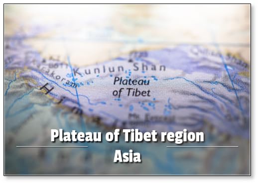 Geographical Map Location of Plateau of Tibet Region Nepal in Asia Continent on Atlas, Fridge Magnet