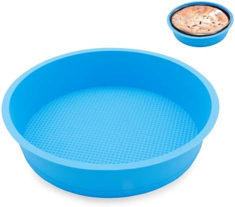 Niuohoy Cheesecake Pan Protector Silicone Cake Pan Springform Pan Protector 9 Inch Non-Stick BPA Free Cheesecake Water Bath Pan, Prevent Water from Entering the Spring Form Pan (Blue)