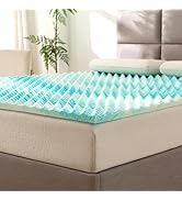 Elegant Comfort 2 Inch Mattress Topper - Gel Infused Memory Foam - Assist with Airflow - Pressure...