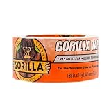 Gorilla Crystal Clear Repair Duct Tape, 1.88” x 18 yd, Clear, (Pack...