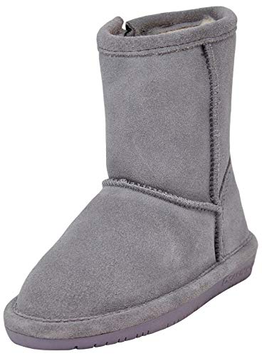 BEARPAW Emma Toddler Zipper Mid Calf Boot, Grey Fog/Wisteria 9 M US Toddler