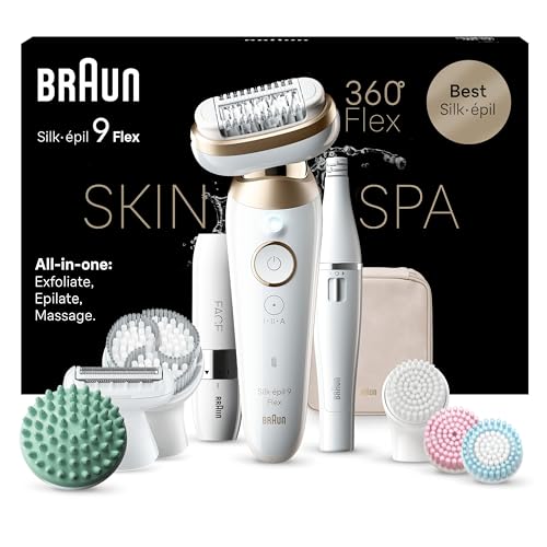 Braun Silk-épil 9 Flex SkinSpa Depilatore Donna, Epilatore Elettrico D...