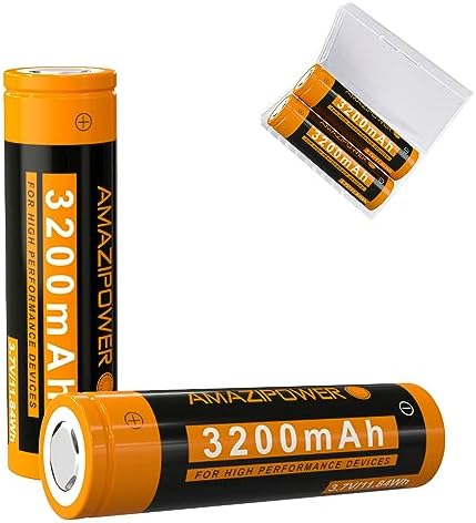 3.7Volt Rechargeable Battery Pack, 3200mAh, High Capacity, For Remote Control Car,LED headlight battery, remote control, Electronic Devices etc(2 Pack+Box) XJ (flat top)