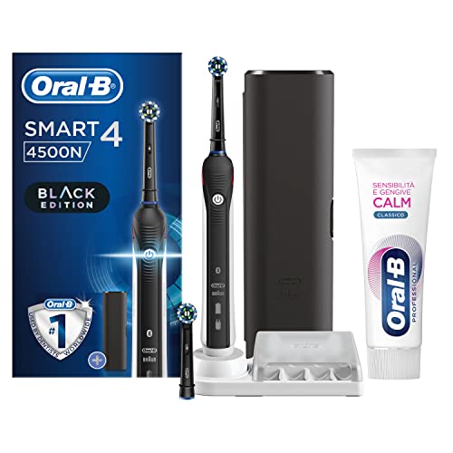 Oral-B Spazzolino Elettrico Ricaricabile Smart 4 4500 CrossAction, Ner...