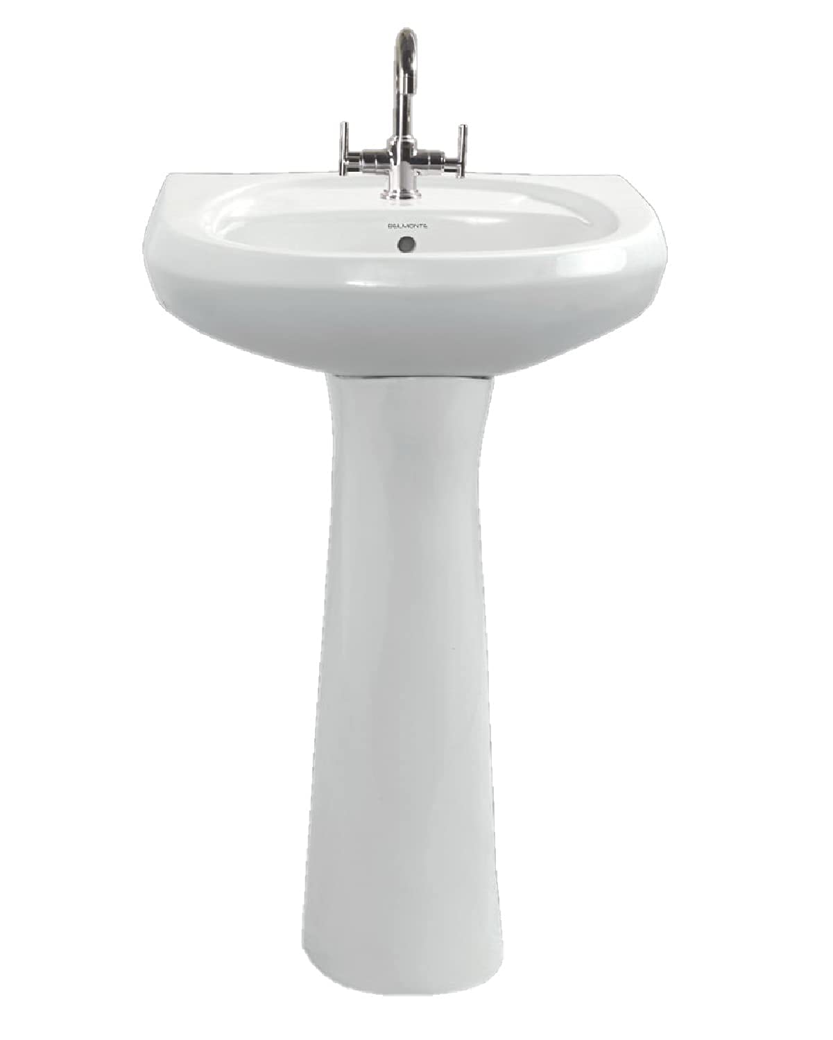 Belmonte Wash Basin with Pedestal , White, Glossy Finish : Amazon ...