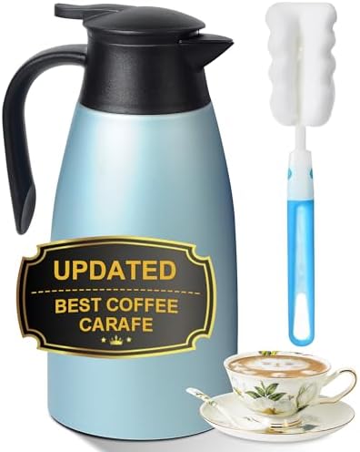 70 OZ Thermal Coffee Carafe,Updated Insulated Stainless Steel Coffee Carafes for Keeping Hot Coffee & Tea Hot Beverage-12Hours, Double Walled Vacuum Coffee Carafe (blue)