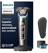 מכונת גילוח חשמלית Philips Norelco 9800, מכונת גילוח סיבובית עם חיישן לחץ, נרתיק נסיעות, קליאה מהירה...