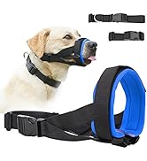 Barkless Dog Muzzle, Soft Padded Comfy Muzzle for Biting and Chewing, Adjustable Muzzle for Small...