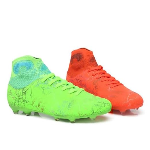 WELRUNG Men's Women's AG Cleats Training Athletic Non-Slip Long Studs High-Top Football Soccer Shoes for Youth Couple 11.5/10 US