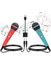 Karaoke Microphone for ENKE Switch [2024 Upgraded Edition, Set of 2], For Nintendo Switch, Karaoke Microphone, Wired Microphone, 2.0 USB, High Sound Collection, 2 People Can Sing Simultaneously,