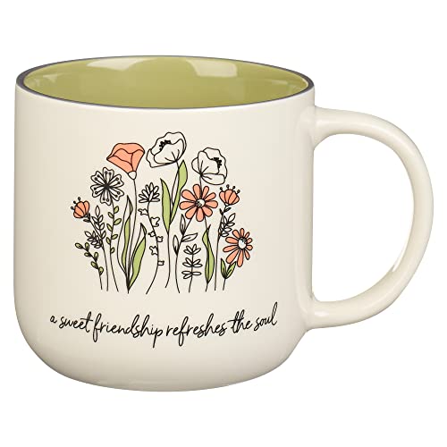 Christian Art Gifts Sage Green Floral Ceramic Coffee Mug –