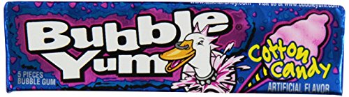 Bubble Yum Cotton Candy Bubble Gum - Soft and Easy to Chew, Long-Lasting Original Flavor - 5 Pieces, Pack of 18