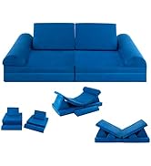 Costzon Convertible Kids Play Couch Sofa w/Large Size, Modular Folding Sofa Building Fort Playset...