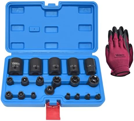 Yuesstloo Torx Plus Socket Set, External Torx Plus Socket Set, 6 Point EP Socket EP4 - EP32 19Pcs With 1/2'' 3/8'' 1/4'' Dr, Replacement for E-TORX Socket Set, Works with Most Cars and Tesla