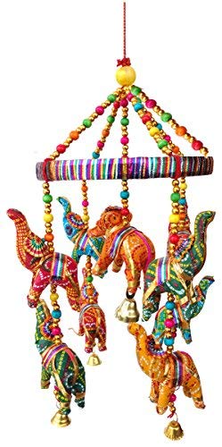 Handmade Elephant Wall Hanging Roof Hanging Decorative Ornament Christmas Diwali Party Wedding Decorative Hanging Height -18 Inch Top to Bottom