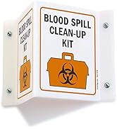 SmartSign Blood Spill Clean-Up Kit Projecting Sign | 5" x 6" Acrylic