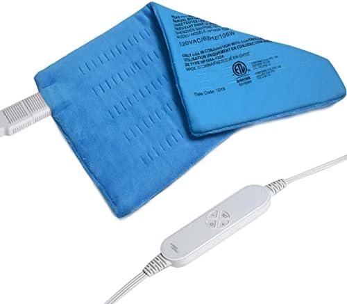 GOQOTOMO Large Electric Heating Pad for Back Pain and Cramps Relief -XL [12"x24"] - Ultra-Soft Heat Pad with Moist & Dry Heat Therapy Options - Auto Shut Off - Hot Heated Pad by-HB003