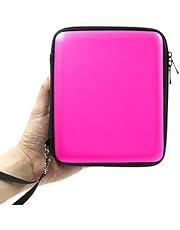 ADVcer 2DS Case, EVA Waterproof Hard Shield Protective Carrying Case with Hand Wrist Strap and Double Zipper Compatible with Nintendo 2DS (Fuchsia)