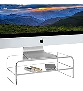 Homeries Computer Monitor Stand 2-Tier Acrylic, Universal Computer Riser for Home, Office, Busine...