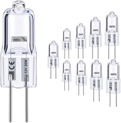 G4 Light Bulb, G4 Halogen Bulbs 20W, 10PCS G4 Bulb 12V AC/DC Dimmable, G4 Bi-Pin Base 2800K Warm White with Long Lasting Lifetime, High Brightness 300LM T3 JC Type, G4 Light for Cabinet Light Bulbs.