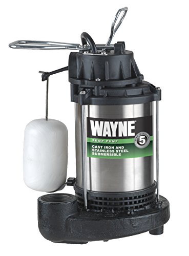 WAYNE CDU1000 1 HP Submersible Cast Iron and Stainless Steel Sump Pump with Integrated Vertical Float Switch - 58321-WYN2