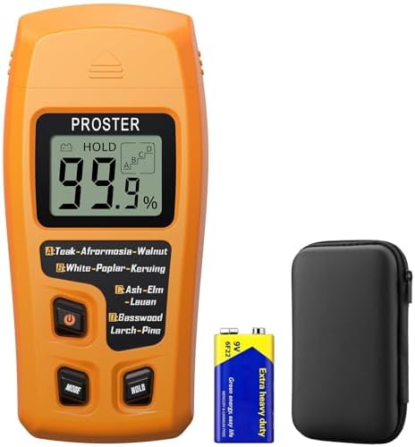 Proster Wood Moisture Meter - Digital Moisture Detector Moisture Tester, Pin-Type Moisture Detector Damp Tester for Wood Firewood Paper Floor