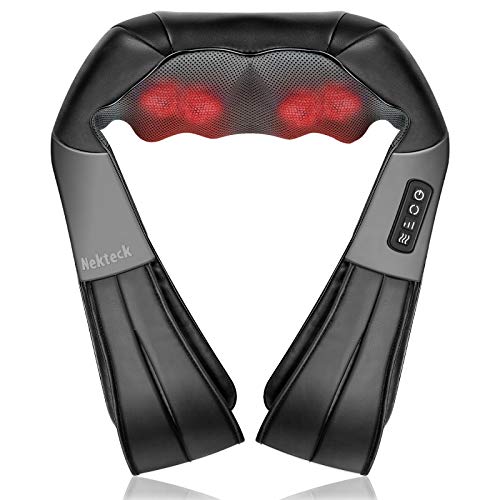 Shiatsu Neck and Back Massager with Soothing Heat, Nekteck Electr...