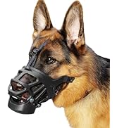 BARKLESS Basket Muzzle for Dogs, Humane Muzzle to Prevent Biting and Scavenging, Snap-on Treat Co...