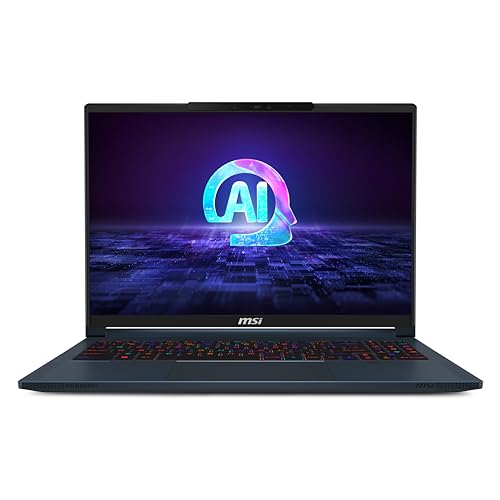 MSI Stealth 16 AI Studio 16” 240Hz QHD+ Gaming Laptop: Intel Core Ultra 9, NVIDIA Geforce RTX 4060, 32GB DDR5, 1TB NVMe SSD, Thunderbolt 4, Cooler Boost Trinity+, Win 11 PRO: Star Blue A1VFG-028US